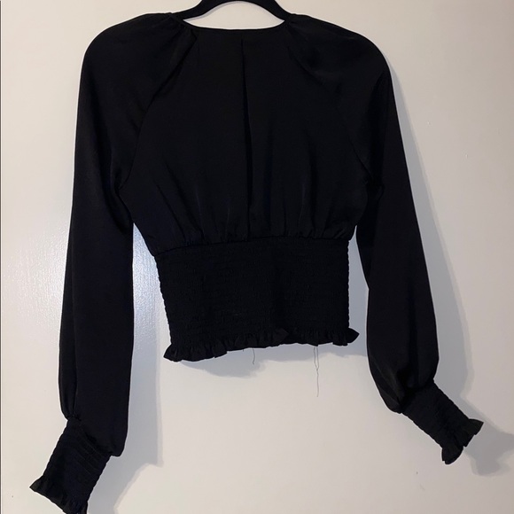 Express Black V-Neck Blouse - Picture 3 of 3